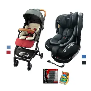 【YIP baby】CAPACITY 卡帕瑟緹 0-12歲 ISOFIX 360度旋轉汽車安全座椅+輕便嬰兒推車(PG09+C6)