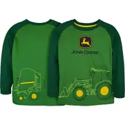 John Deere Hay Baler Themed Long Sleeve T-Shirt/Tee Childrens Size 5 Green