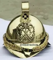 Brass Nautical British Fireman Helmet Fire Brigade Fire fight Wearable Handmade