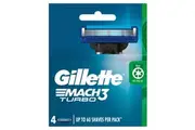 Gillette Mach3 Turbo Men's Razor Blade Refills - 4 Cartridges