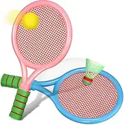 Abaodam 1 Set Badminton Racket Lightweight Rackets Balls for Sports Comfortable Grip for Beginners Enhances Coordination Physical Skills