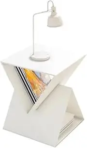Side Table Small End Table,Metal Side Table 3 Tier Nightstand, Square Accent Coffee Table Sofa Side Table, Waterproof Indoor Outdoor Snack Table for Living Room Bedroom Office End Tables Living Room(