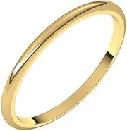 [JewelryWeb] 18ct White Gold 2.5mm Half Round Band Ring Jewelry Gifts for Women - Ring Size Options Range: K to Z