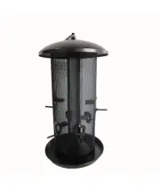 Garden Treasures, Bronze 2-Chamber Tube Bird, 10 Lb Seed Feeder | 6 Perches