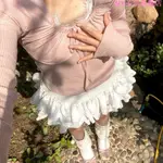 春田花園芭蕾風小個子少女感軟妹百搭蛋糕裙立體壓皺蓬蓬裙南瓜褲半身裙 蛋糕裙 超短裙 蓬蓬裙 可愛百搭