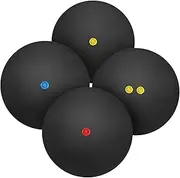 KICHOUSE 4 Pcs Squash Small Sports Balls Indoor Racket Ball Sports Balls for Lightweight Racket Ball Racket Balls for Training Bouncing Ball Flexible Racket Ball Rubber Black