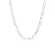 Silver 55cm Solid Concave Curb Chain