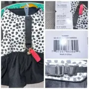 Whisker City Adult Cat Comfort Harness Girth 14-18 In Black/White [Brand New]