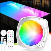 DeeprBetter Underwater Pool Lighting with Remote Control, Battery Pool Lighting Magnetic with 9 Lighting Modes, IP68 Waterproof Whirlpool Lights, Underwater Pool Lamps, LED for Spa Bathtubs