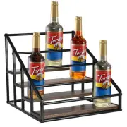 Coffee Syrup Organizer Rack, Liquor Bottle Display Shelf, Spice Racks, 4-Tier...