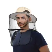 Mosquito Head Net Hat with Removable Mesh Hidden Netting for Outdoor Fishing