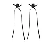 [Simone Rocha] Simone Rocha Bow Ribbon Earrings ONE SIZE BLACK