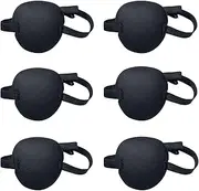 6Pcs Eye Patch Single Eye Patch Pirate Eye Patch, Elastic Eye Patch Lazy Eye Patch,with Elastic Strap Adjustable Elastic Lazy Eye Patch Pirate Eye Patch Mask Black Single Eye Mask with Adjustable Buckle