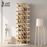 在飛比找hoi!好好生活優惠-【預購】【ANTBOX 螞蟻盒子】免安裝折疊式鞋盒20格(側