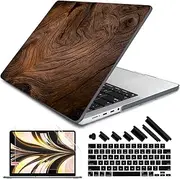 DONGKE for M4 MacBook Pro 14 inch Case 2024 2023 2021 A3112 A3401 A3185 M3 A2918 A2992 M2 A2779 M1 A2442 Pro Max with Retina XDR Display & Touch ID, Plastic Hard Shell Cover, Wood Grain