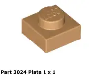 Lego 1x 3024 Medium Nougat Plate 1 x 1 75290