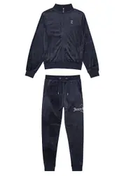 Juicy Couture Kids Logo-embellished Velour Tracksuit - Navy - 14-15Y (14 Years) 14-15Y (14 years)