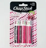 3 PACK CHAPSTICK Classic Cherry Lip Moisturizer Skin Protectant .015oz LIPS BALM