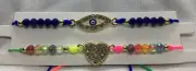 2 PC Evil Eye Bracelets Set Jewelry Unisex Bead Charm String Knot Bracelet 1717