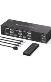 8K 2 Displayport HDMI KVM Switch 3 Monitors 3 Computers 4K144Hz Triple Monitor K