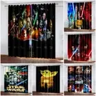 Star Wars Ready Made Pair Thick Blackout Curtains Thermal Ring Top Eyelet Gift