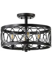 JONATHAN Y Sylvain 15.5in Metal LED Semi-Flush Mount