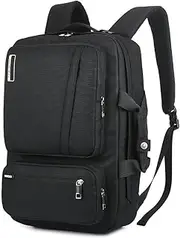 SOCKO 17 Inch Laptop Backpack Convertible Backpack Travel Computer Bag Hiking Knapsack Rucksack College Shoulder Back Pack Fits up to 17 Inches Laptop Notebook for Men/Women, Black