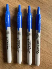 Sharpie Original Fine Point Blue 1.0mm Retractable Permanent Markers(PKT 4)