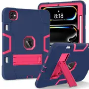 MCC Stylish Shockproof iPad Pro 13" 2024 M4 Case Cover Kids Apple 7th Gen [Blue+Magenta]