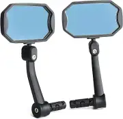 Bar End Bike Mirrors, High–Definition Convex Glass Lens for E-Bike Handlebars, S