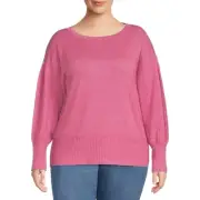 Terra & Sky Women's Plus Size Boat Neck Sweater, Size: 3X(24W-26W)
