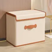 Cube Bins Boxes with Lids, Foldable Clothing Storage Box PU Leather Handles PP P
