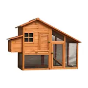 Weatherproof Villa Chicken Coop Hen House Rabbit Guinea Pig Ferret Hutch with Nesting Box 173x65x120Hcm