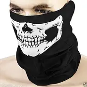 Mllxon Halloween Skull Bandana Face Mask Day Of The Dead Skeleton Face Mask for Cosplay Masquerade Costume Party Accessories Photo Props