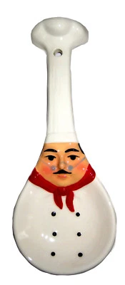 Fat Bistro White Chef, Ceramic Spoon Rest
