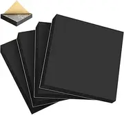 4 Pcs Black Foam Pads, 3/4" Thick Self Adhesive Foam Padding, Insulation Against Vibration Closed Cell Neoprene Rubber Foam Sheets for Furniture Speakers Handicrafts (1, 4PCS 4 * 4 * 3/4inch)