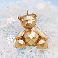 在飛比找樂天市場購物網優惠-[Hare.D]現貨 立體 金色 鑽石熊 坐姿熊 熊熊蠟燭 