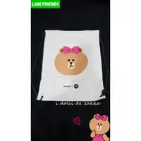 在飛比找蝦皮購物優惠-現貨 LINE FRIENDS 熊大 帆布 束口 後背包 熊