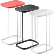 Trash Can Set of 3 Garbage Bag Holder with Lid Separation Slim Luce White Black