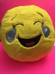 NWT JUSTICE GIRLS MEGA EMOJI PLUSH PILLOW TEARS OF JOY LAUGHING OUT LOUD LARGE