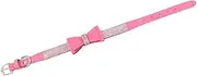 Mipcase 1 Set Pet Diamond Collar Dog Bow Collar Bell Adjustable Pet Collar Large Dog Collar Santa Tie Puppy Collars Bandanas Ornament Ties Small Collars Microfiber Neck Ring Pink Big Dog