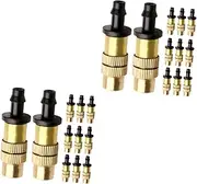 Mipcase 2sets 16pcs Atomizing Misting Nozzle Low Pressure Sprayer for Outdoor Garden System Durable Copper Construction for Efficient Coverage and Easy Connection 16pcs*2
