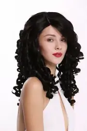 Ladies' Wig Lace Mono Long Baroque Curls Corkscrew Curls Black