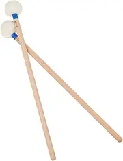 COMNESTBI 2Pcs Handle Drumsticks with Felt Heads Durable Percussion Hammers for Timpani Xylophone and Snare Drums Musical Instrument Accessories for Musicians and Learners