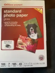 Office Depot100 Sheets Standard Photo Paper Gloss 4" x 6" Ink Jet Printer sealed