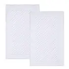 Luxury Bath Mat Towels - 2 Pieces Cotton Absorbent Hotel Spa Shower Floor Tow...