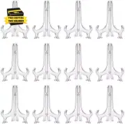 12Pcs 3" Plastic Easels or Stand Plate Holders to Display Photo Place Card Colle