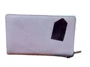Elk Women's Tri Folded Wallet Viola Purple With Foil Embellishment Leather 19x12