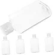 SOPOTUTU 5Pcs Travel Lotion Dispenser Bottles Transparent Leak Refillable Toiletries Bottles for Shampoo Liquid Soap Sunscreen Convenient for Travel