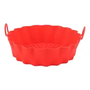 7.5inch Air Fryer Liners Food Grade Prevents Stick Reusable Air Fryer Silicone Pot for Replacing Parchment Liner Paper Red